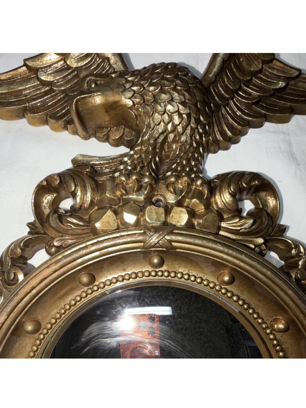 Vintage Syroco Gold American Eagle Convex Mirror - Picture 3 of 12
